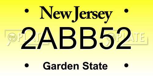 2ABB52 New Jersey License Plate