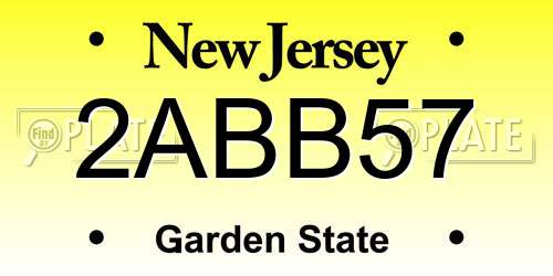 2ABB57 New Jersey License Plate
