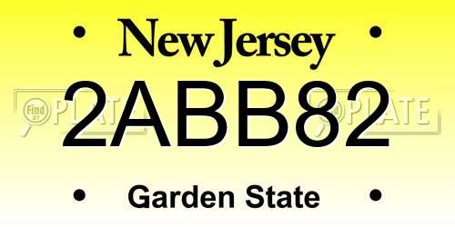 2ABB82 New Jersey License Plate