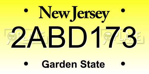 2ABD173 New Jersey License Plate