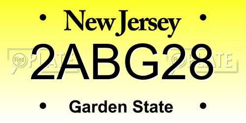 2ABG28 New Jersey License Plate