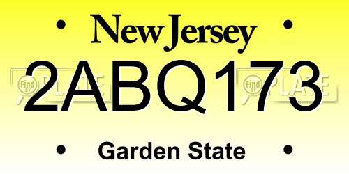 2ABQ173 New Jersey License Plate