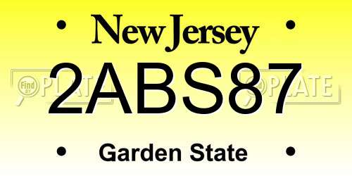 2ABS87 New Jersey License Plate