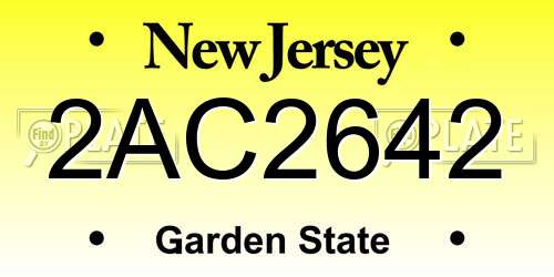 2AC2642 New Jersey License Plate