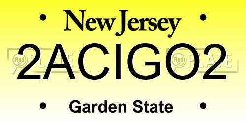 2ACIGO2 New Jersey License Plate