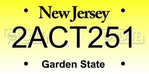 2ACT251 New Jersey License Plate