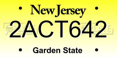2ACT642 New Jersey License Plate