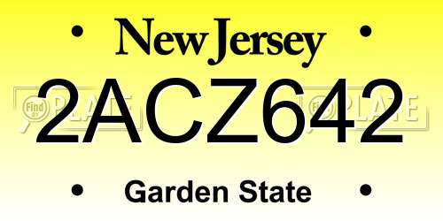 2ACZ642 New Jersey License Plate