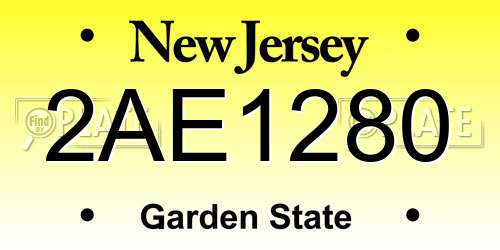 2AE1280 New Jersey License Plate