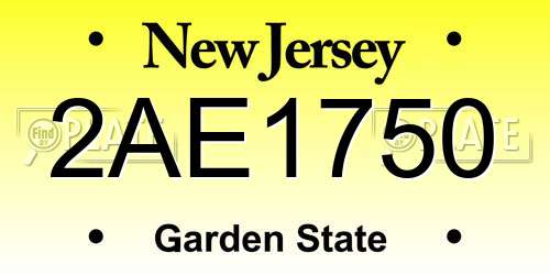 2AE1750 New Jersey License Plate
