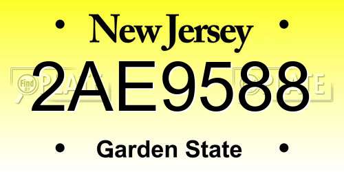 2AE9588 New Jersey License Plate