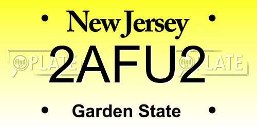 2AFU2 New Jersey License Plate