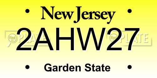 2AHW27 New Jersey License Plate