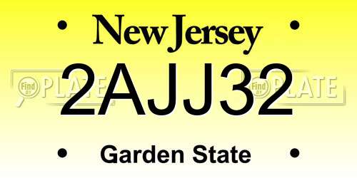 2AJJ32 New Jersey License Plate