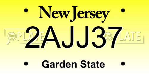 2AJJ37 New Jersey License Plate