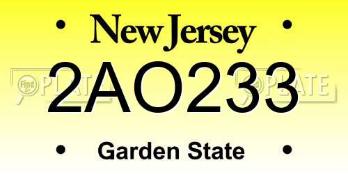 2AO233 New Jersey License Plate