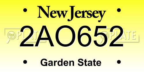 2AO652 New Jersey License Plate