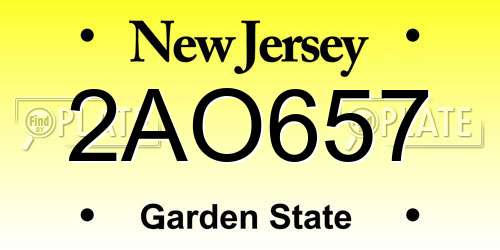 2AO657 New Jersey License Plate