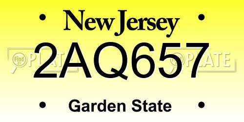 2AQ657 New Jersey License Plate
