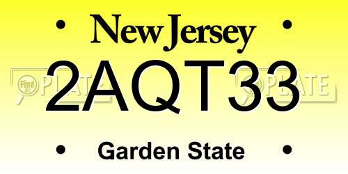 2AQT33 New Jersey License Plate