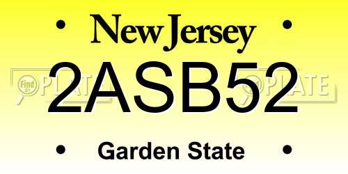 2ASB52 New Jersey License Plate
