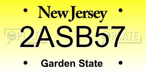 2ASB57 New Jersey License Plate