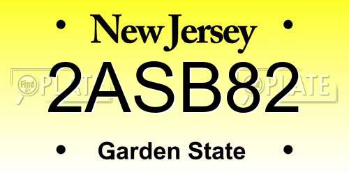2ASB82 New Jersey License Plate
