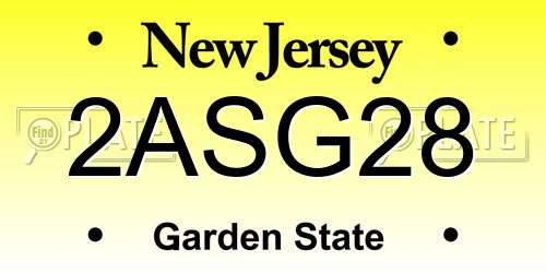 2ASG28 New Jersey License Plate