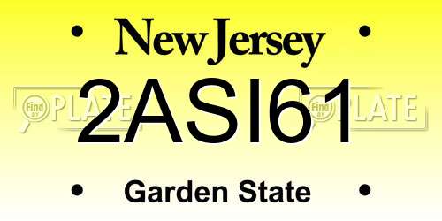 2ASI61 New Jersey License Plate
