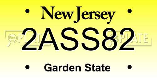 2ASS82 New Jersey License Plate