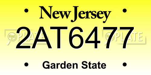 2AT6477 New Jersey License Plate