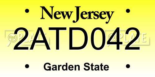 2ATD042 New Jersey License Plate