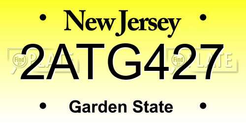 2ATG427 New Jersey License Plate