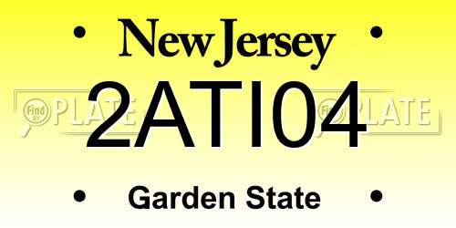 2ATI04 New Jersey License Plate