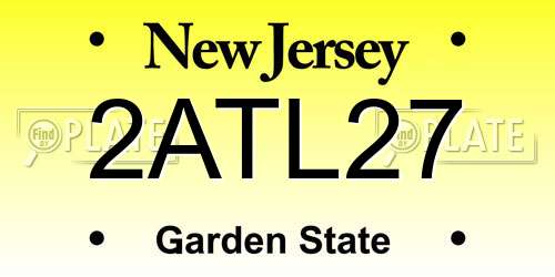 2ATL27 New Jersey License Plate