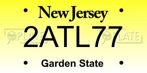 2ATL77 New Jersey License Plate