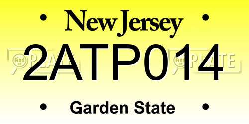 2ATP014 New Jersey License Plate