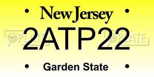 2ATP22 New Jersey License Plate