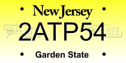 2ATP54 New Jersey License Plate
