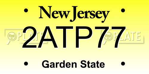 2ATP77 New Jersey License Plate