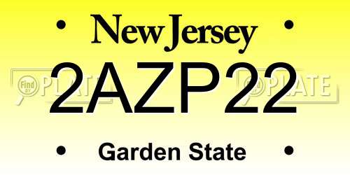 2AZP22 New Jersey License Plate