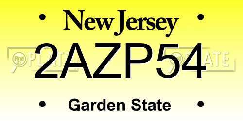 2AZP54 New Jersey License Plate