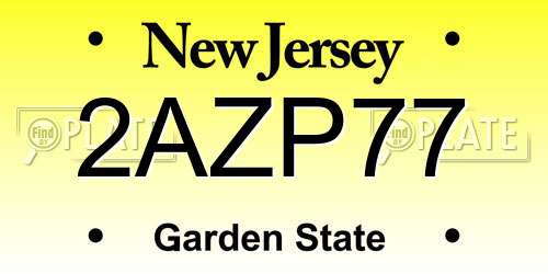 2AZP77 New Jersey License Plate
