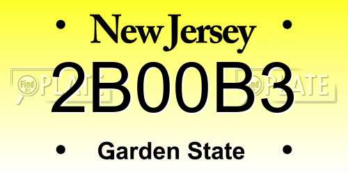 2B00B3 New Jersey License Plate