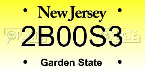2B00S3 New Jersey License Plate