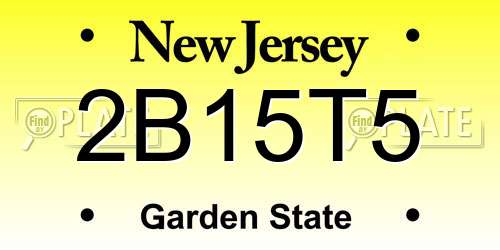 2B15T5 New Jersey License Plate