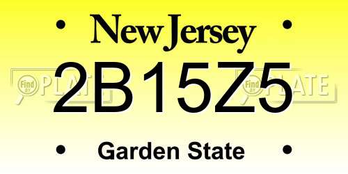 2B15Z5 New Jersey License Plate