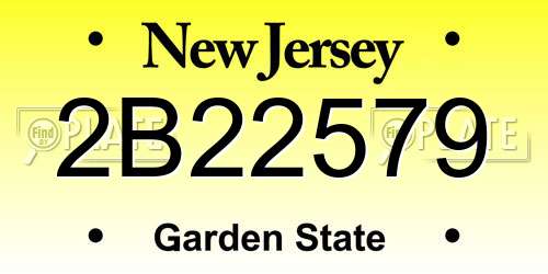 2B22579 New Jersey License Plate