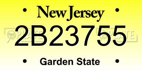 2B23755 New Jersey License Plate
