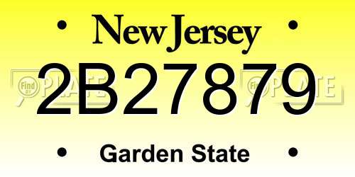 2B27879 New Jersey License Plate